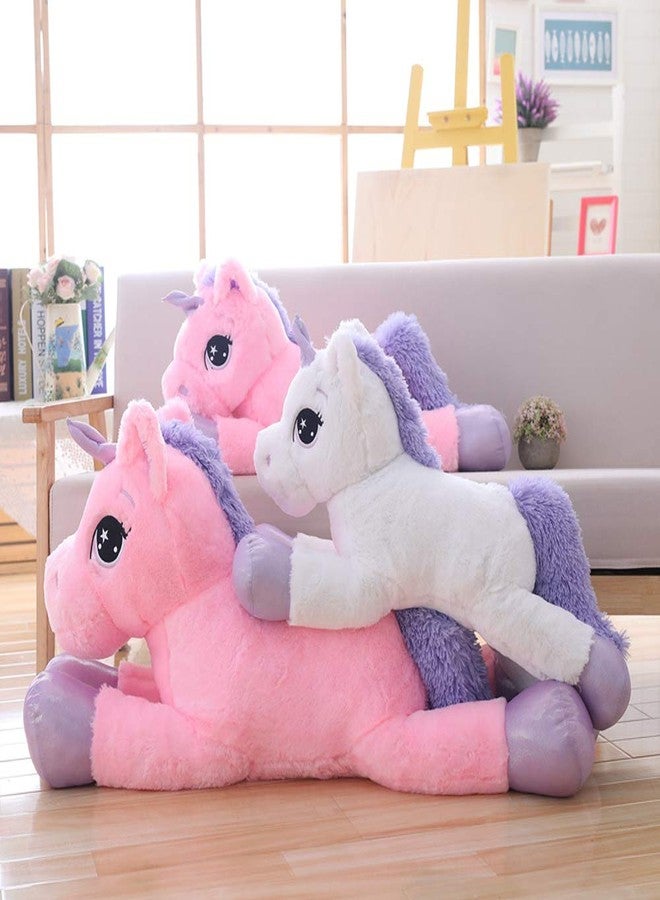 Sofipal Big Unicorn Plush Pillow - Giant Unicorn Stuffed Animal Toy for Birthday, Valentine's, Bedroom (Pink, 31") - Image 2